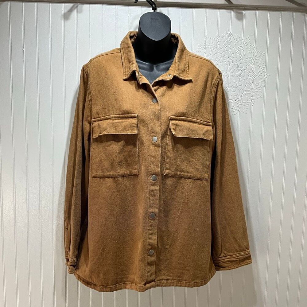 LUVAMIA Tan Denim Jacket